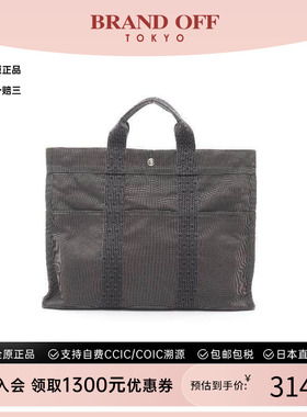 中古Hermes爱马仕男包A级95新Yell line tote MM帆布托特包灰色