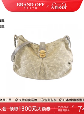 中古LV路易威登女包B级9新Monogram Denim Slightly斜挎包正品