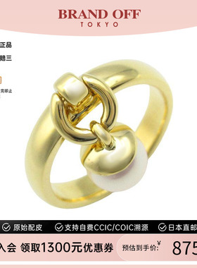 中古Tiffany&Co蒂芙尼女A级95新ring戒指18K黄金戒指白色BRANDOFF
