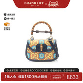 中古Gucci古驰女包A级95新Handbag手包涂层 防水帆布斜挎包橘色