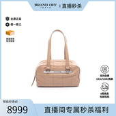 中古Chanel香奈儿女包B级9新Boston bag波士顿包牛皮手提包浅褐色