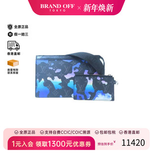 中古LV路易威登男包A级95新Shoulder 防水帆布斜挎包 bag肩包涂层