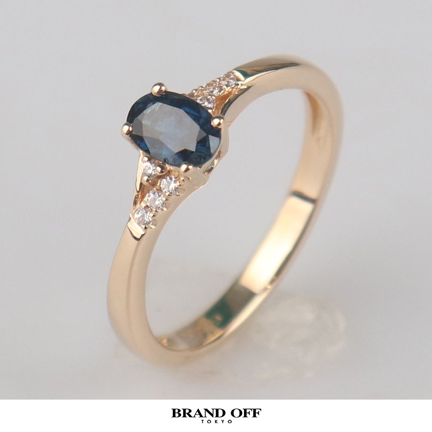 中古「95新」蓝宝石戒指585黄金53号