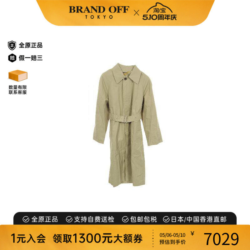 中古Burberry博柏利男A级95新trench coat风衣帆布外套浅褐色正品