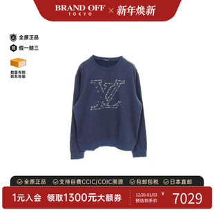 BRANDOFF 时尚 中古LV路易威登男A级95新sweat运动衫 棉上衣蓝色正品