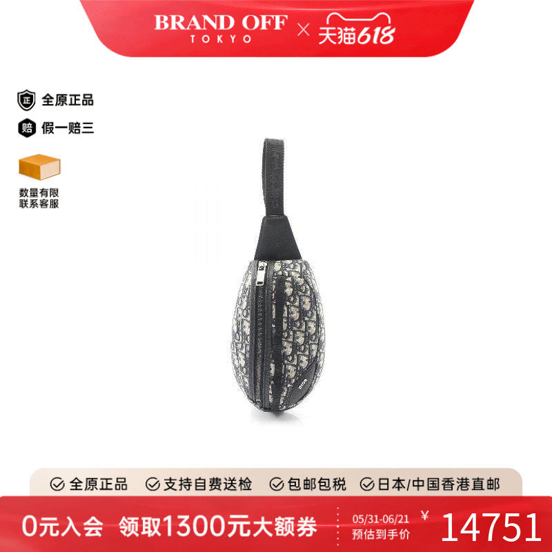 中古Dior迪奥男包A级95新body bag随身包帆布斜挎包浅褐色正品