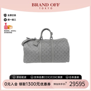中古LV路易威登通用A級95新Keepall52旅行袋小牛皮老花手提斜挎包