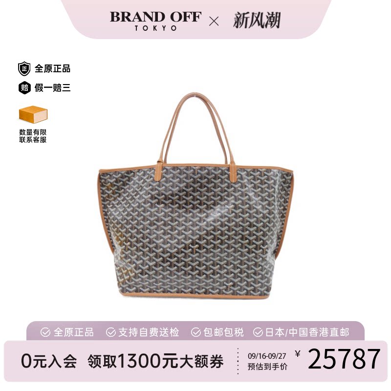中古奢侈品Goyard高雅德女包A级95新AngeGM购物袋托特包Vintage