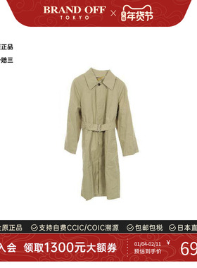 中古Burberry博柏利男A级95新trench coat风衣帆布外套浅褐色