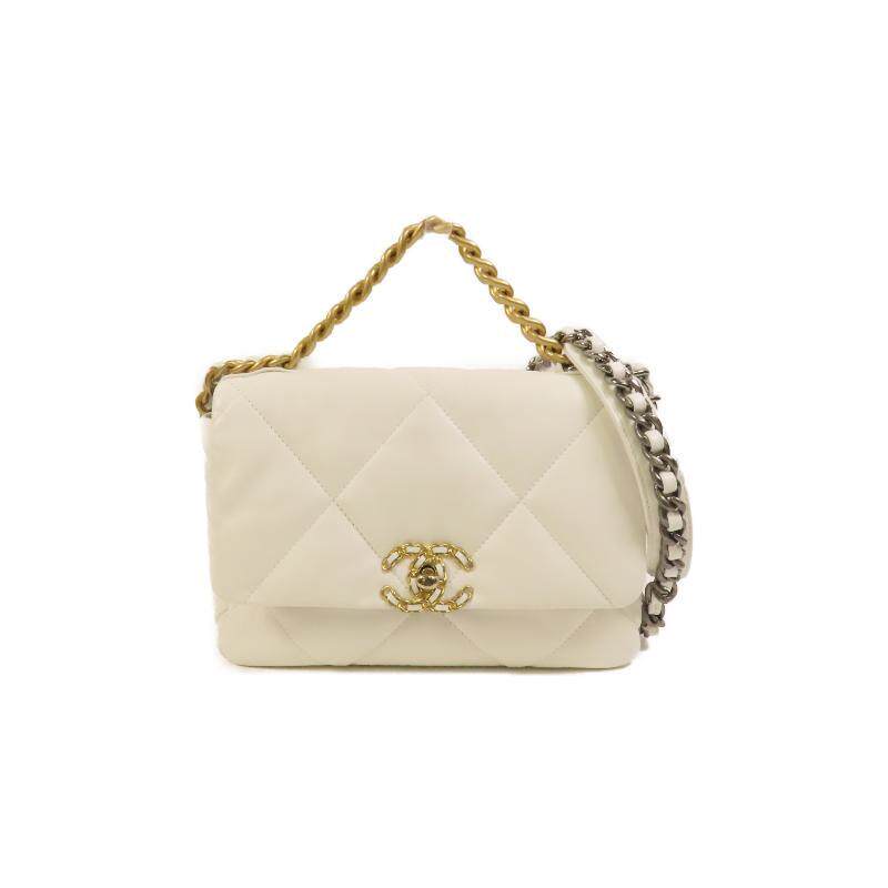 中古Chanel香奈儿女包A级95新shoulder bag斜挎包牛皮斜挎包白色