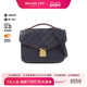中古LV路易威登女包C级85新Pochette Metis邮差包牛皮斜挎包蓝色