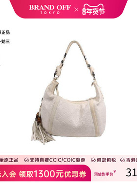 中古Gucci古驰女包B级9新Handbag手包牛皮手提包白色正品BRANDOFF