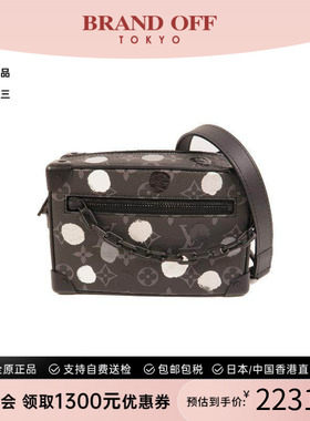 中古LV路易威登女包A级95新Soft Trunk盒子涂层/防水帆布斜挎包