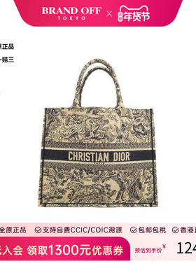 中古Dior迪奥女包A级95新tote bag托特包帆布托特包蓝色 HK时尚