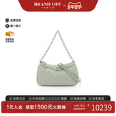 中古Gucci古驰女包A级95新Shoulder bag肩包帆布斜挎包绿色正品
