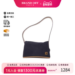 中古Bally巴利女包C级85新Shoulder bag肩包帆布单肩包黑色时尚