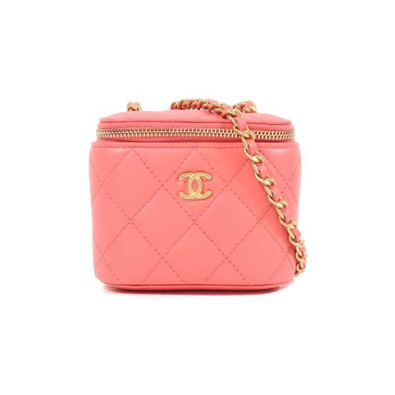 中古Chanel香奈儿女包S级99新Vanity化妆包羊皮斜挎包粉色HK正品,箱包皮具/热销女包/男包,通用款女包,淘宝优惠券,粉丝福利购,淘宝优惠卷