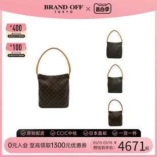 名媛包单肩路易威登BRANDOFF 中古LV女包9 95新LoopingGM老花正品