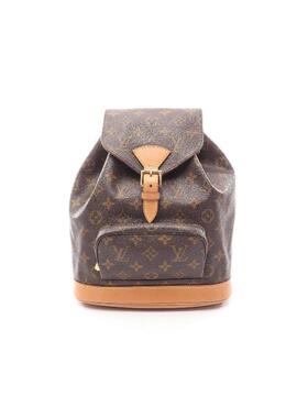 中古LV路易威登女包A级95新Montsouris MM涂层/防水帆布双肩包