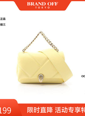 中古Bvlgari宝格丽女包A级95新2WAY两用款羊皮斜挎包黄色BRANDOFF