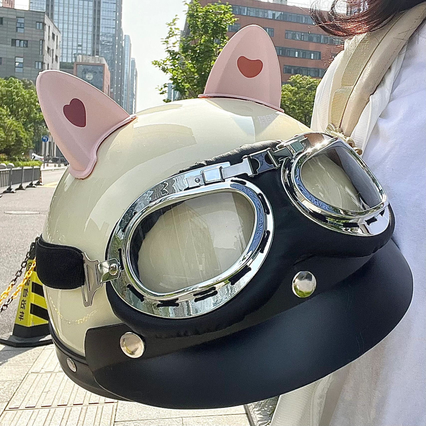 半盔安全帽夏季可爱四季通用