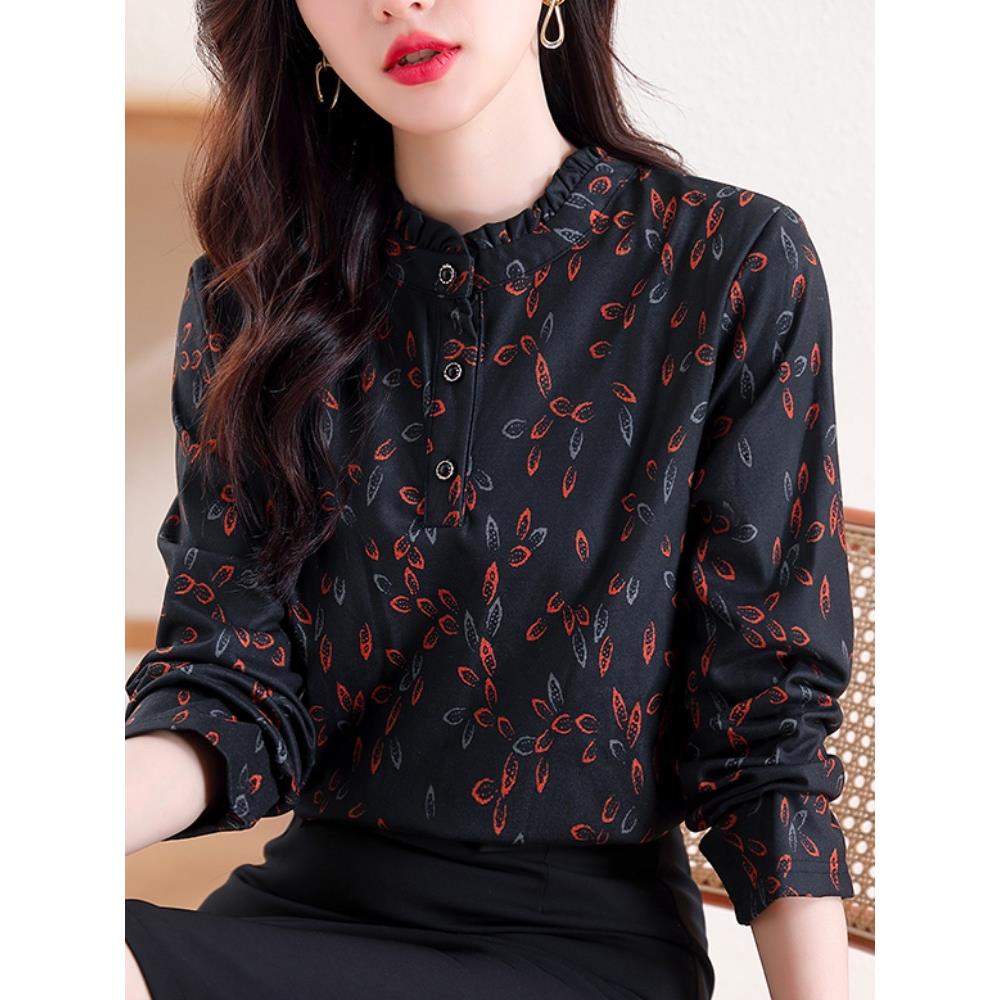 JOYIASS2025秋冬新款时尚减龄休闲气质澳绒保暖立领打底衬衫上衣