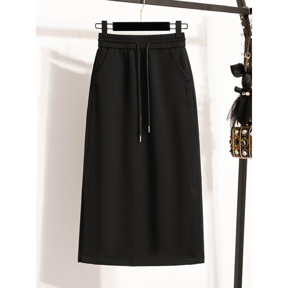 JOYIASS运动侧开叉半身裙女2025早秋季新款垂坠感高腰显瘦a字裙