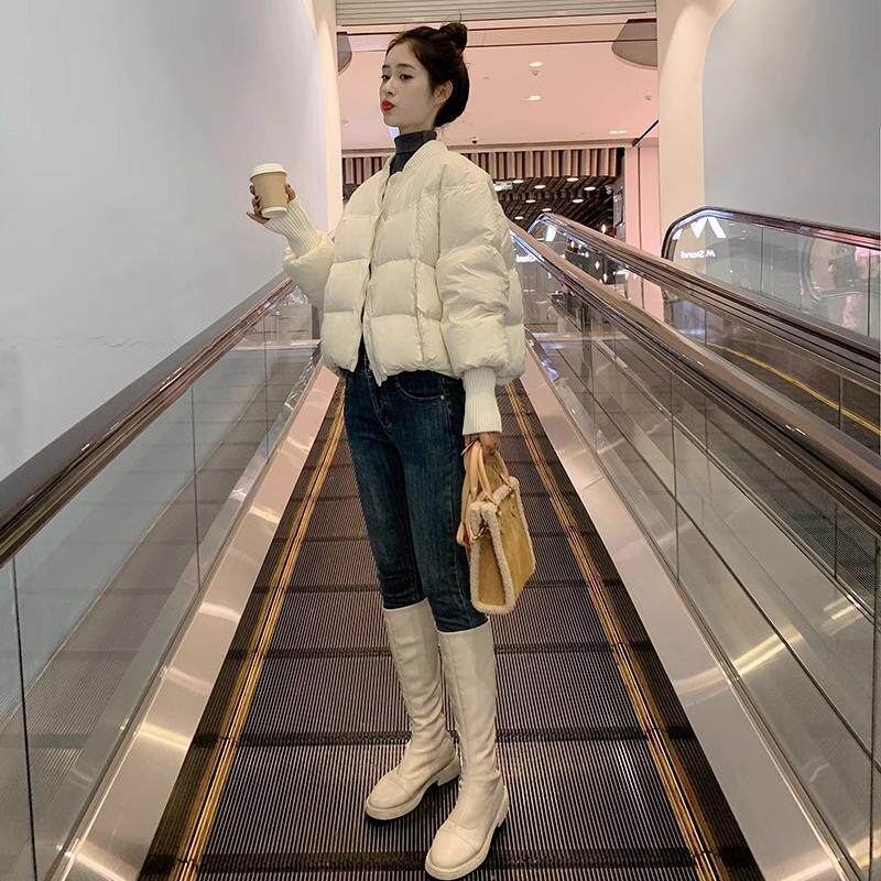 JOYIASS2025新款服秋冬季韩系简约百搭加厚保暖白色棒球领外套女
