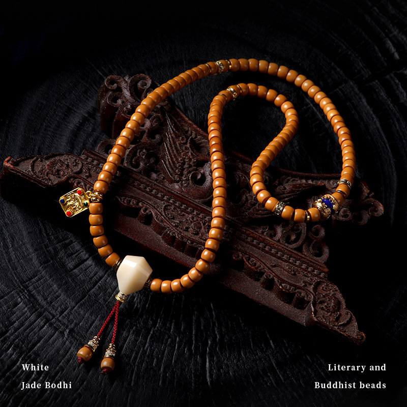 精品橄榄核尖直切手串搭配青金石包金桶珠复古男女盘玩核尖手链批