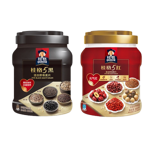 桂格礼盒装5红5黑五谷十珍混合即食燕麦片代餐860克*2罐年货礼品