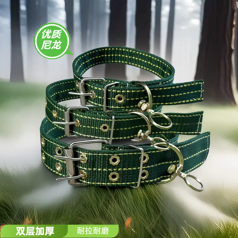 军绿色双层加厚颈圈防脱宠物项圈