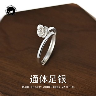 「24节气」浪漫不死 S999足银玫瑰戒指女小众设计感轻奢纯银指环