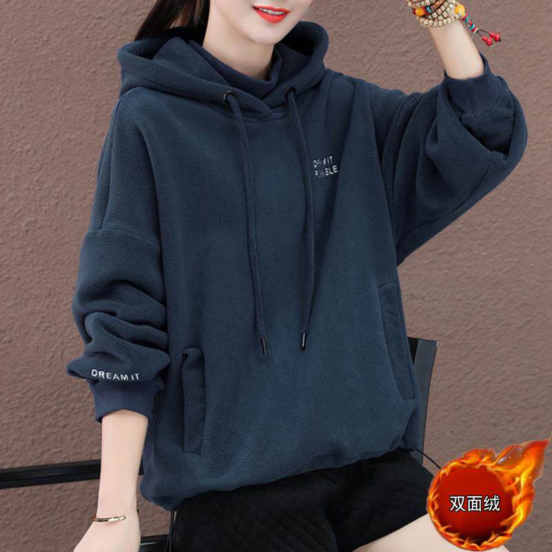 JOYIASS休闲连帽卫衣女早秋2025年新款中年妈妈宽松加绒加厚时尚