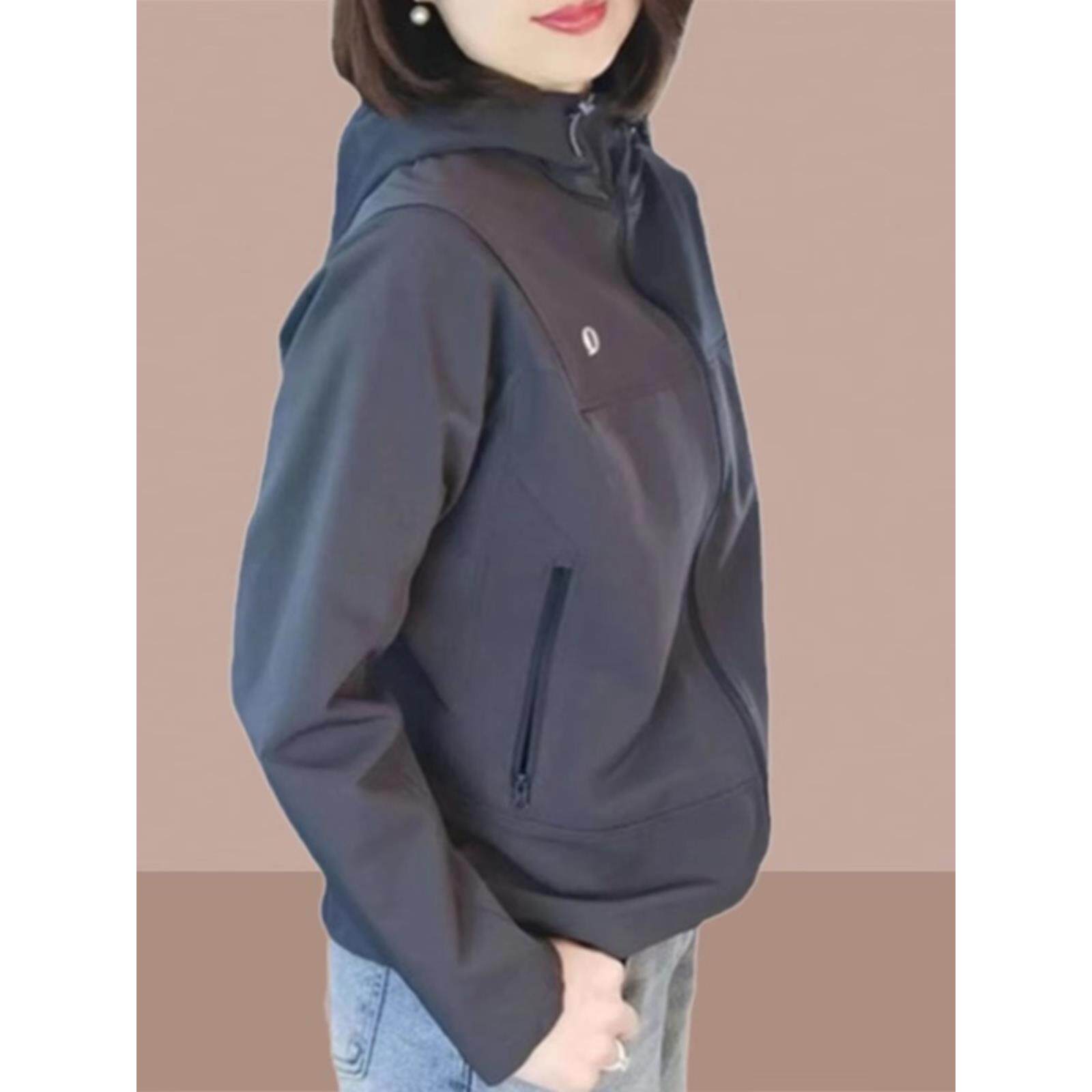 JOYIASS小妈妈的休闲带帽拉炼夹克的女性在秋天加码瘦身外观和减