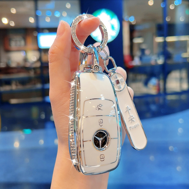 奔驰E300L钥匙套C260L新C级E级C200L女款A200L车扣glc300l壳GLA包