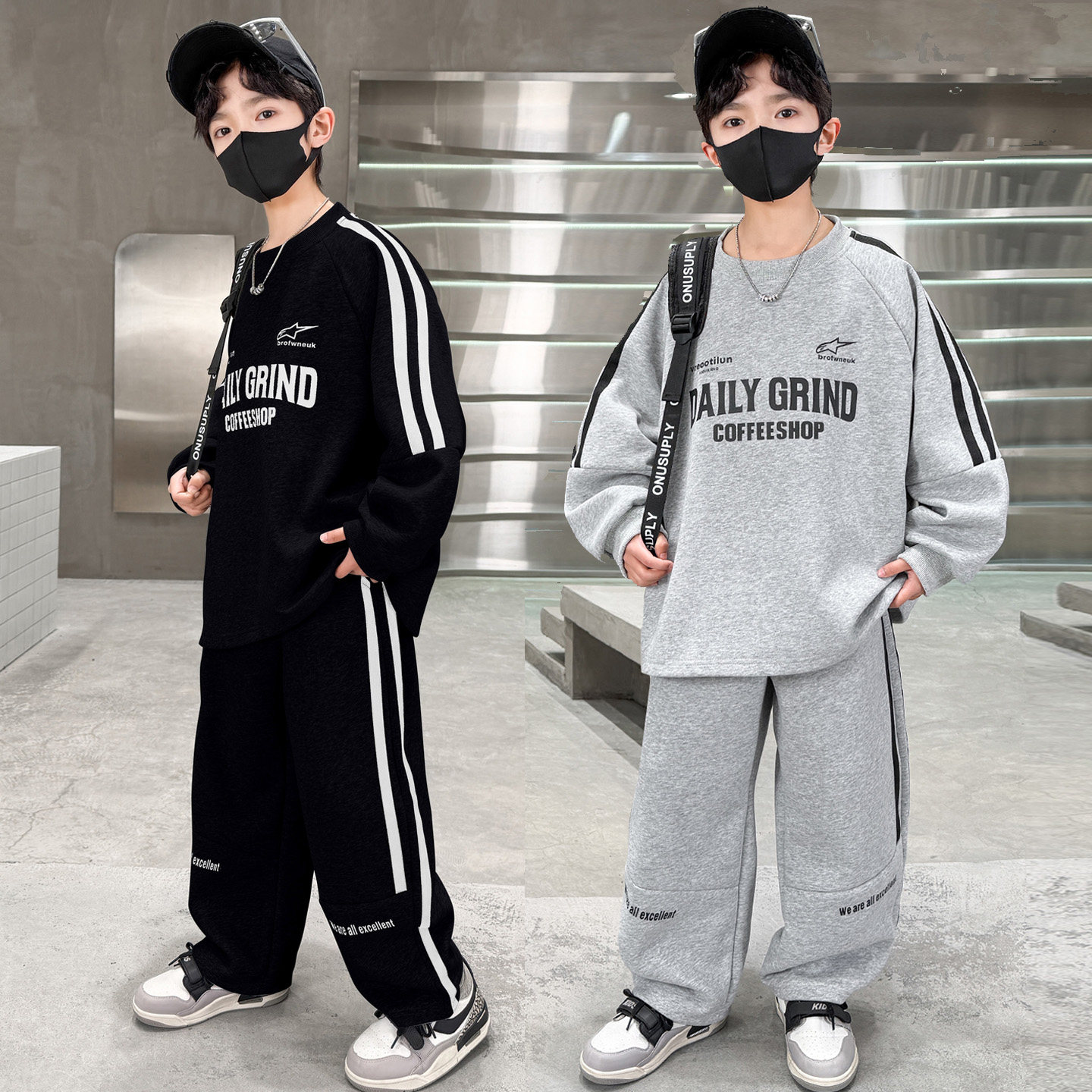 男童嘻哈街舞演出服个性架子鼓服
