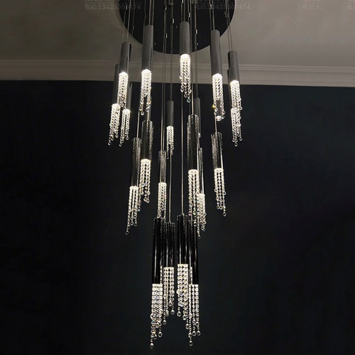 中山古镇灯饰现代简约银色水晶灯