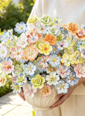 瓷都德化陶瓷仿真花铁丝花束DIY