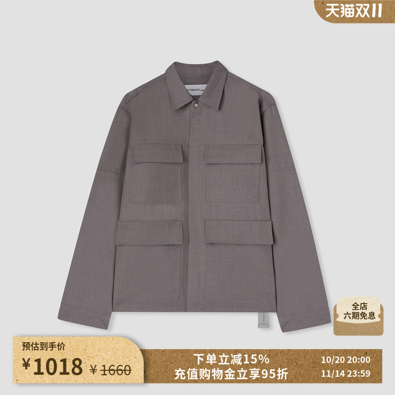 PEACEMAKEROAMC®休闲纯色衬衫