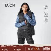 经典 TAION 25秋冬新品 简约可收纳休闲保暖800蓬白鸭绒V领羽绒马甲