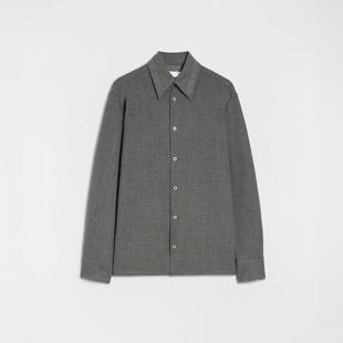 SANDER JIL 25FW 男士 衬衫 开织羊毛多孔铆钉领长袖 秋冬新品