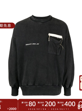 VAL KRISTOPHER 小众设计师品牌 秋百搭水洗做旧圆领套头卫衣