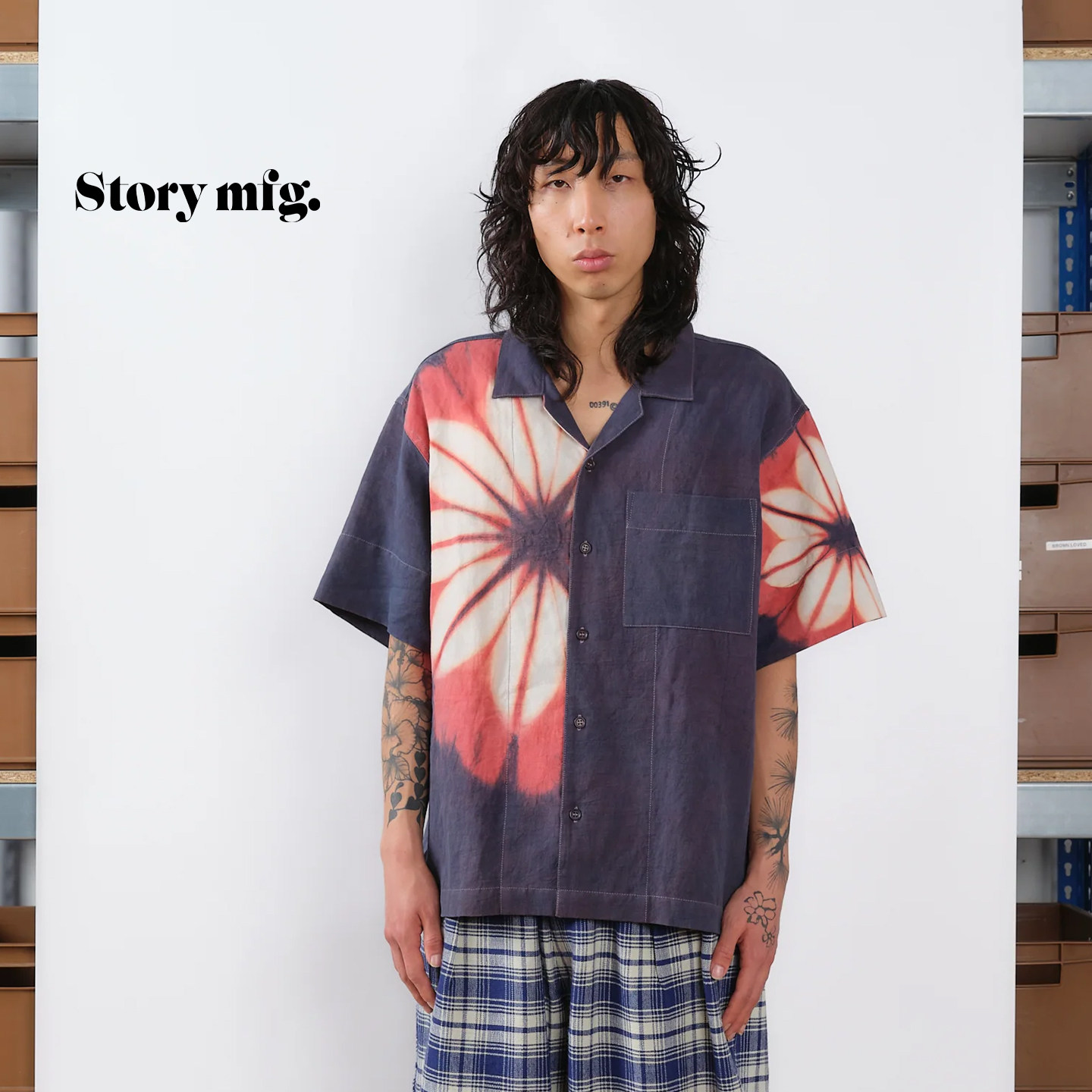 Storymfg.扎染花卉短袖衬衫图片