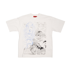 424  春夏美产高街手绘线稿艺术涂鸦印花亚文化短袖T恤男女同款