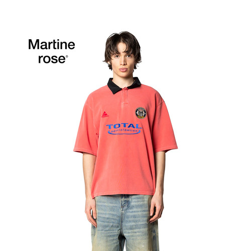 MARTINEROSE撞色领宽松短袖