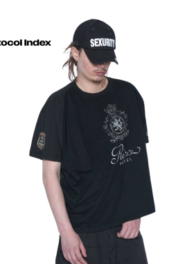 【解构街头】PROTOCOL INDEX 26SS  Ritzz皇冠狮子4袖拼接短袖T恤