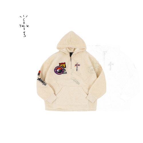 CACTUSJACK贴布羊羔绒连帽卫衣