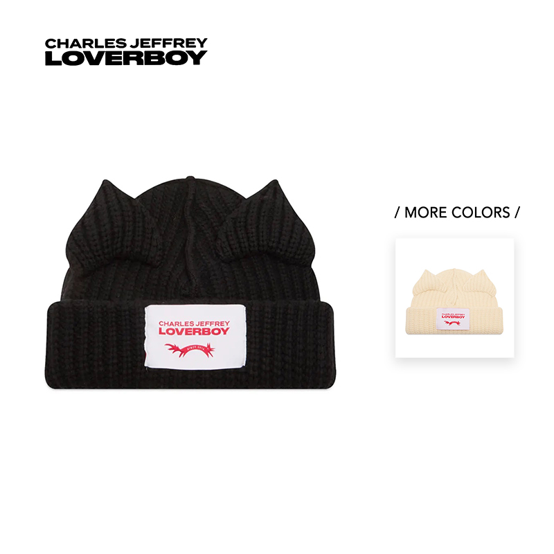 LOVERBOY猫耳猪猪帽厚毛线帽