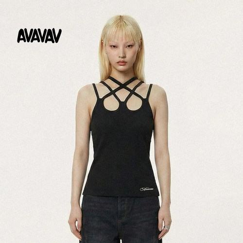 AVAVAV多带交叉Logo刺绣吊带背心