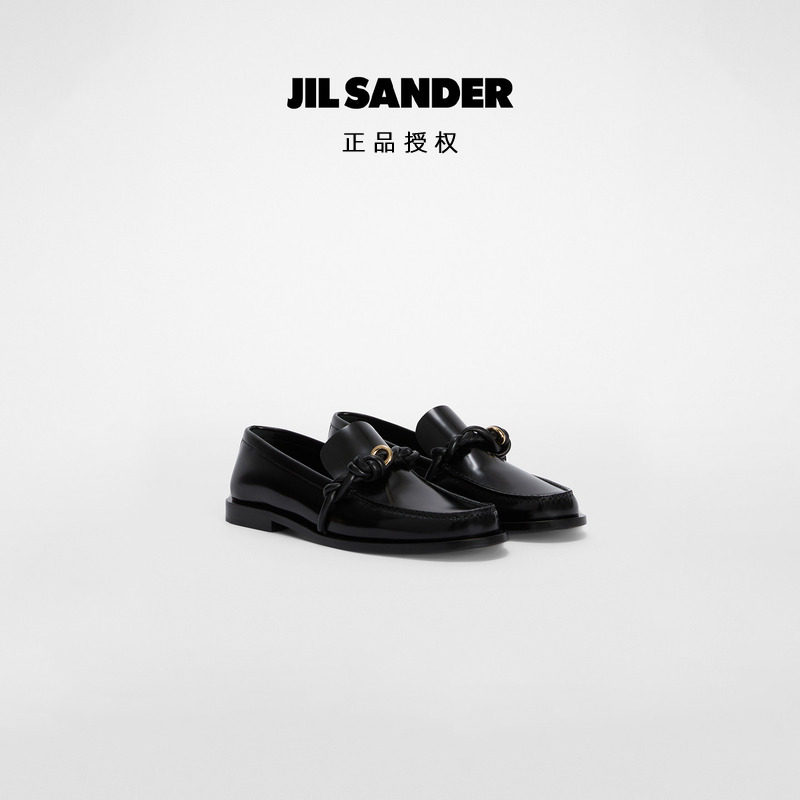 【极简主义】JIL SANDER 26SS 女士牛皮革扭结金环扣一脚蹬乐福鞋